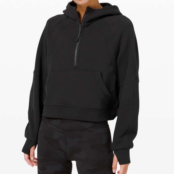 NWT Lululemon Scuba Oversized 1/2 Zip Hoodie Black Size M/L - Picture 8 of 11